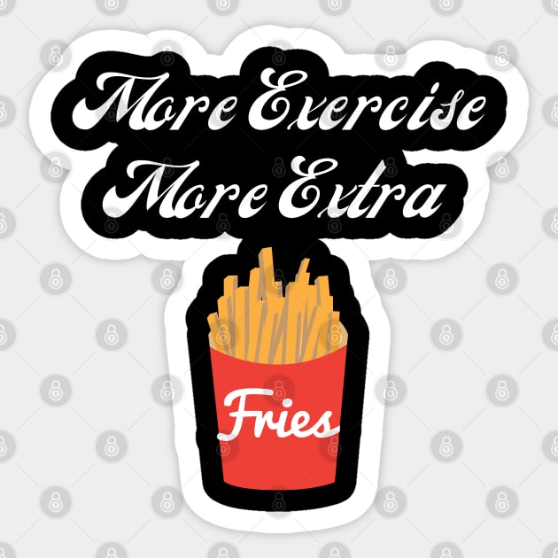 More exercise More fries Sticker by Doddle Art